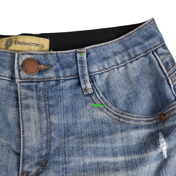 Democracy Ab Solution Denim Shorts Cut off Size 6 Medium Blue Wash - Picture 8 of 8